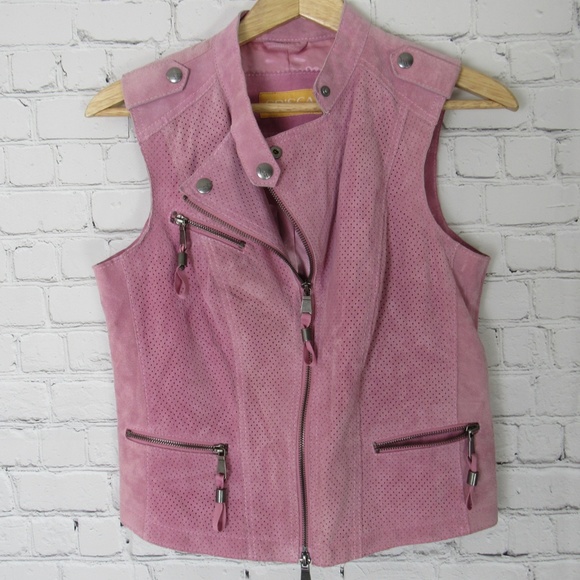 Crisca Jackets & Blazers - Crisca Leather Vest Womens Size 4 Pink Moto Crisca Jackets & Blazers - Crisca Leather Vest Womens Size 4 Pink Moto